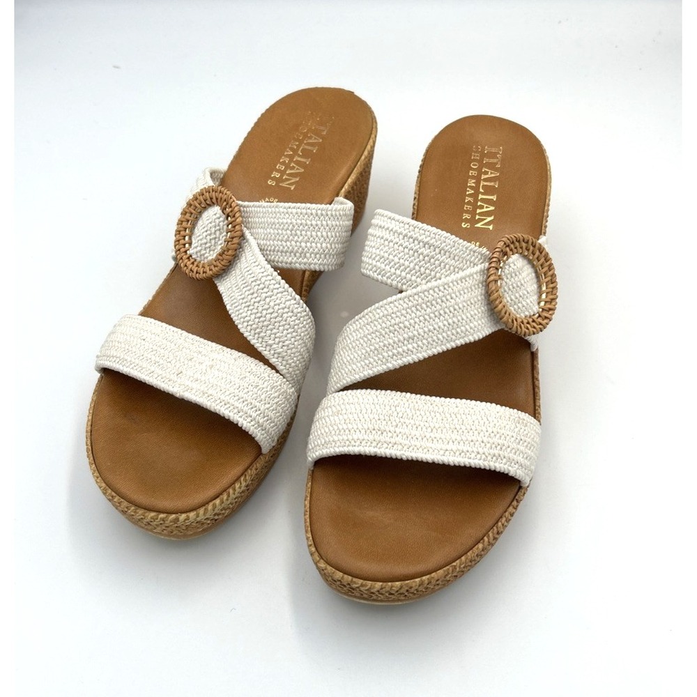 Italian Shoemakers Sandals Shoes Women's Sz 11 M Made in Italy Classic Neutral